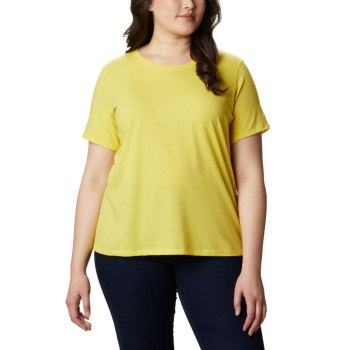 Dámské Tričko Columbia Solar Shield Short Sleeve Plus Size Žluté ZCKTIO396